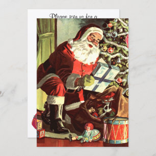 Vintage Christmas, Retro Santa Claus with Presents Invitation