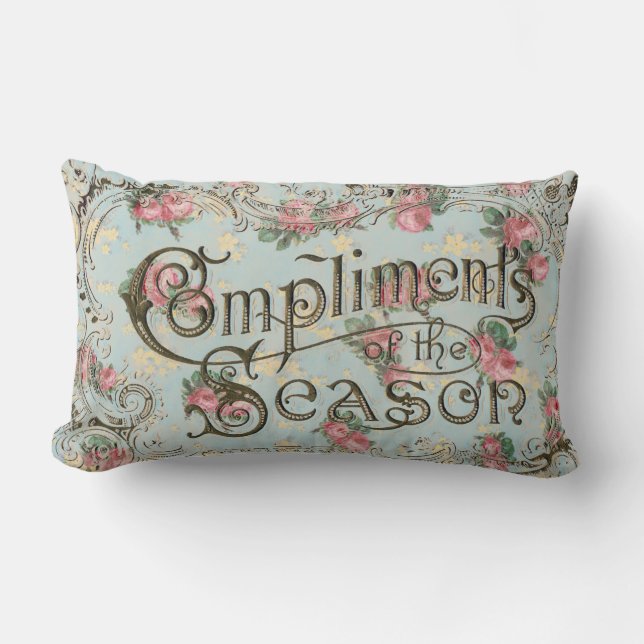 Vintage Christmas Retro Xmas Personalised Lumbar Cushion (Front)