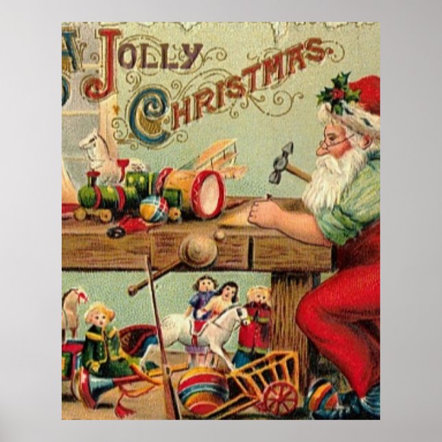 Vintage Christmas Retro Xmas Personalised Poster (Front)
