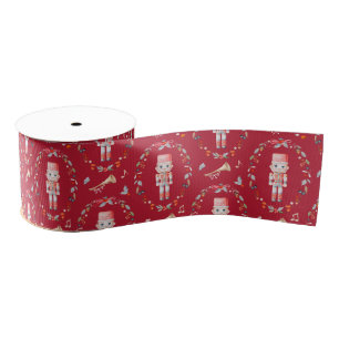 Vintage Christmas Ribbon with Soldier Grosgrain Ribbon