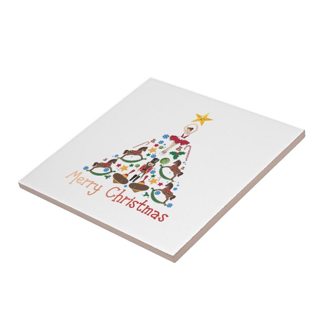 Vintage christmas rocking horse tile (Side)