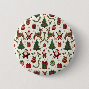 Vintage Christmas Round Button