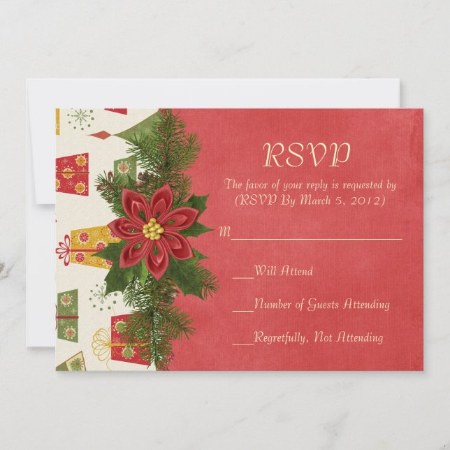 Vintage Christmas RSVP card (Front)
