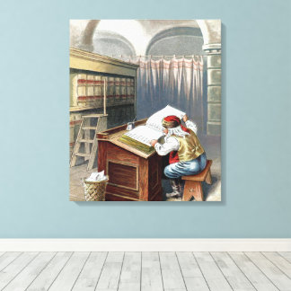 Vintage Christmas, Saint Nicholas Naughty or Nice Canvas Print
