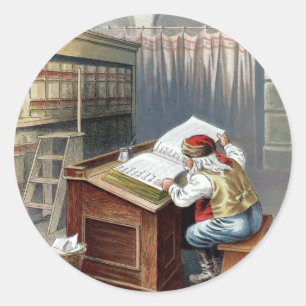 Vintage Christmas, Saint Nicholas Naughty or Nice  Classic Round Sticker