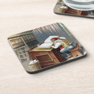 Vintage Christmas, Saint Nicholas Naughty or Nice  Coaster