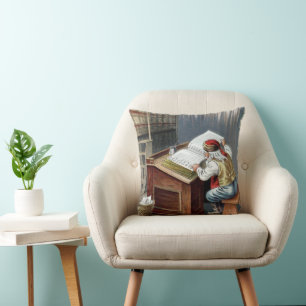 Vintage Christmas, Saint Nicholas Naughty or Nice Cushion