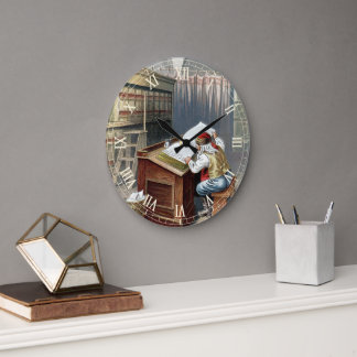 Vintage Christmas, Saint Nicholas Naughty or Nice Large Clock
