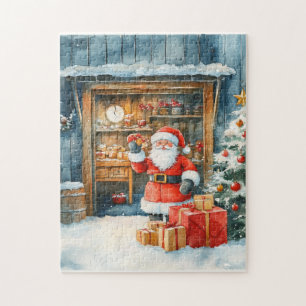 Vintage Christmas Santa Brings Gifts Jigsaw Puzzle