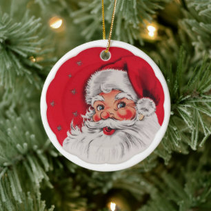 Vintage Christmas Santa Classic Ceramic Tree Decoration