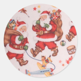 Vintage Christmas Santa Classic Round Sticker