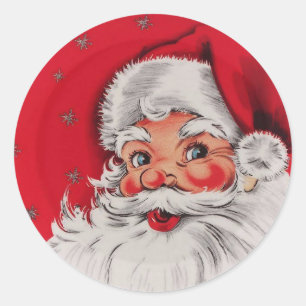 Vintage Christmas Santa Classic Round Sticker