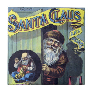Vintage Christmas, Santa Claus and His Works Book Tile