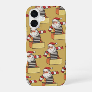 Vintage Christmas, Santa Claus as Jack in the Box iPhone 16 Case