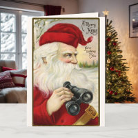 Vintage Christmas Santa Claus Binoculars Signature