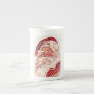 Vintage Christmas Santa Claus Bone China Mug