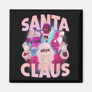 Vintage Christmas Santa Claus Bootleg 90s Hip Hop Magnet