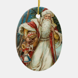 Vintage Christmas Santa Claus Ceramic Tree Decoration