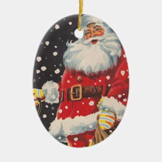 Vintage Christmas Santa Claus Ceramic Tree Decoration