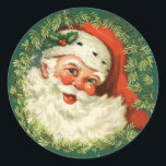 Vintage Christmas Santa Claus Classic Round Sticker<br><div class="desc">Vintage Christmas Santa Claus</div>