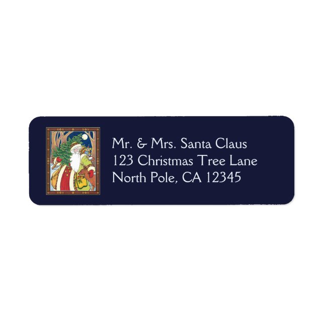 Vintage Christmas, Santa Claus Deer in Forest (Front)