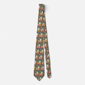 Vintage Christmas, Santa Claus Deer in Forest Tie
