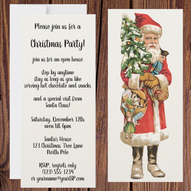 Vintage Christmas, Santa Claus Die Cut Image Invitation (Creator Uploaded)