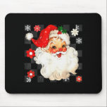 Vintage Christmas Santa Claus Face Checkered Old F Mouse Mat<br><div class="desc">Vintage Christmas Santa Claus Face Checkered Old Fashioned</div>