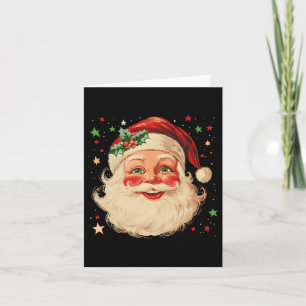 Vintage Christmas Santa Claus Face Funny Old Fashi Card