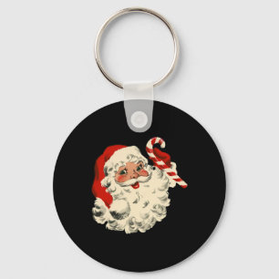 Vintage Christmas Santa Claus Face Funny Old Fashi Key Ring
