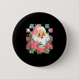 Vintage Christmas Santa Claus Face Funny Old Nk Xm 6 Cm Round Badge