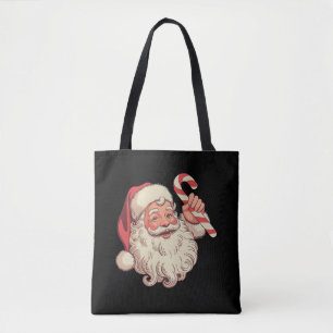Vintage Christmas Santa Claus Face Funny Old Tote Bag