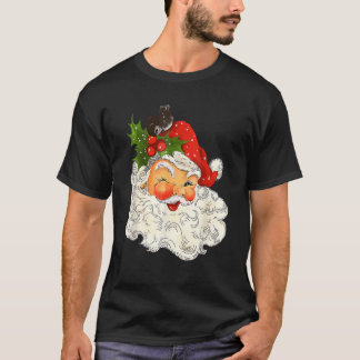 Vintage Christmas Santa Claus Face Old Fashioned 3 T-Shirt