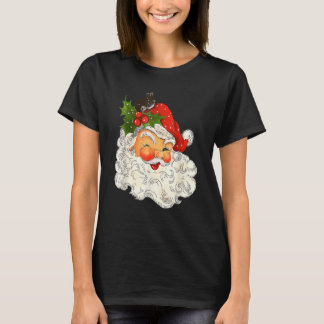 Vintage Christmas Santa Claus Face Old Fashioned 3 T-Shirt