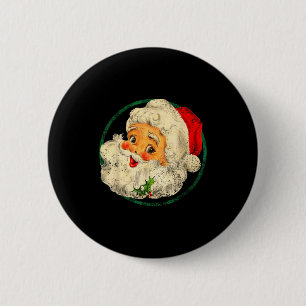 Vintage Christmas Santa Claus Face Old Fashioned  6 Cm Round Badge