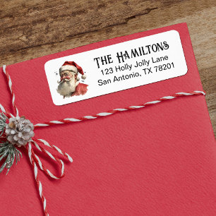 Vintage Christmas Santa Claus Face Return Address