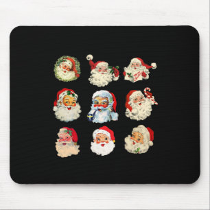 Vintage christmas santa claus faces fun old fashio mouse mat