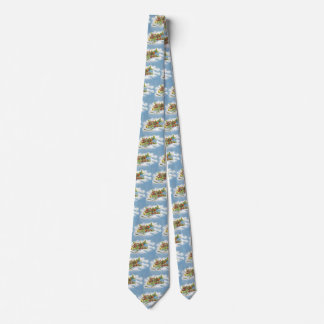 Vintage Christmas, Santa Claus Flying an Aeroplane Tie