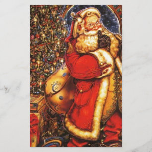 Vintage Christmas Santa Claus happy holiday gift. Stationery