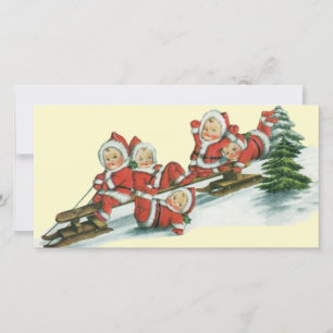 Vintage Christmas Santa Claus Helper’s Holiday Card