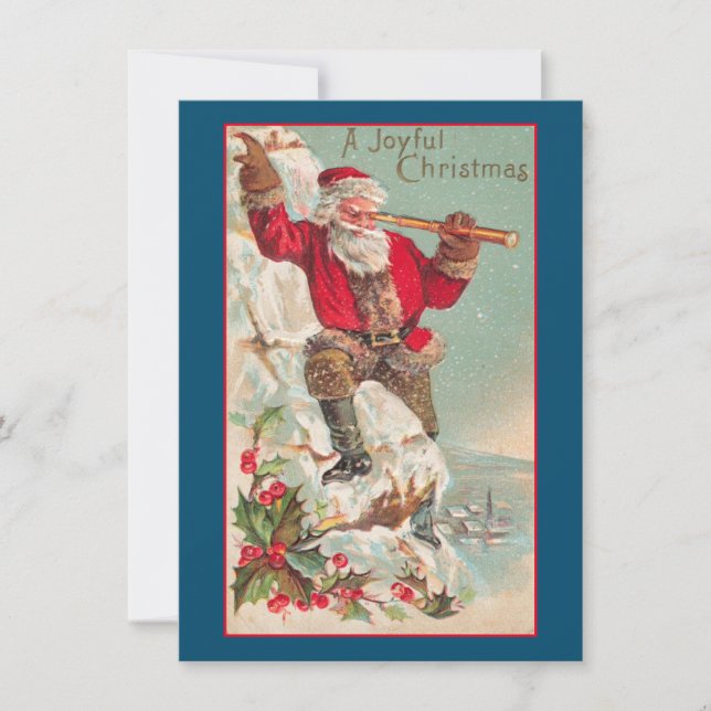 Vintage Christmas Santa Claus Holiday Card (Front)