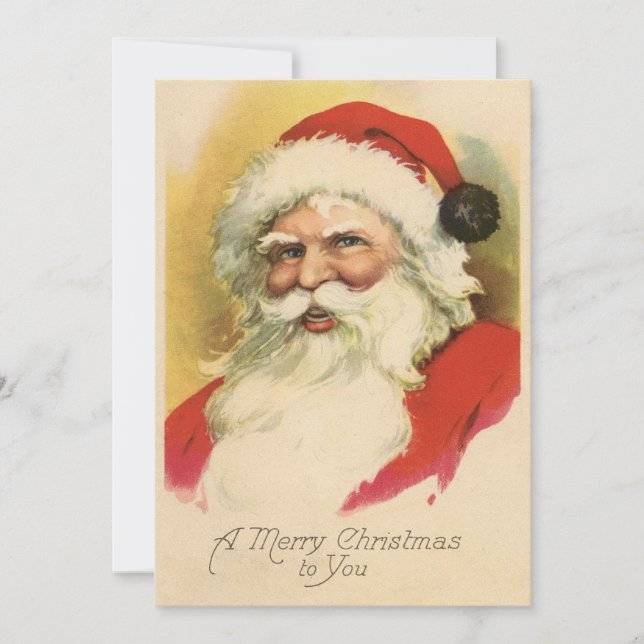 Vintage Christmas Santa Claus Holiday Card (Front)
