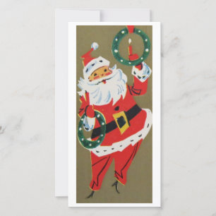 Vintage Christmas Santa Claus Holiday Card