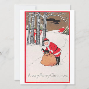 Vintage Christmas Santa Claus Holiday Card