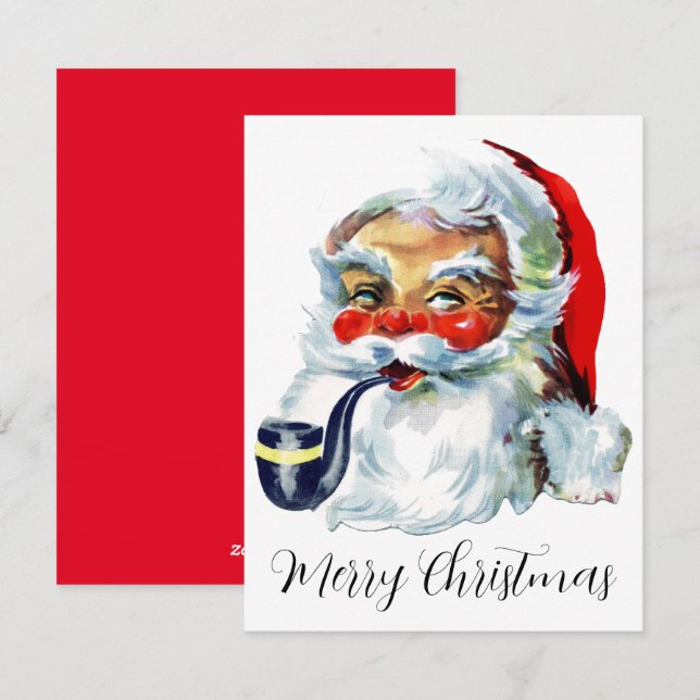 Vintage Christmas Santa Claus Holiday Card (Front/Back)