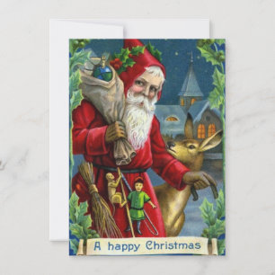 Vintage Christmas Santa Claus Holiday Card