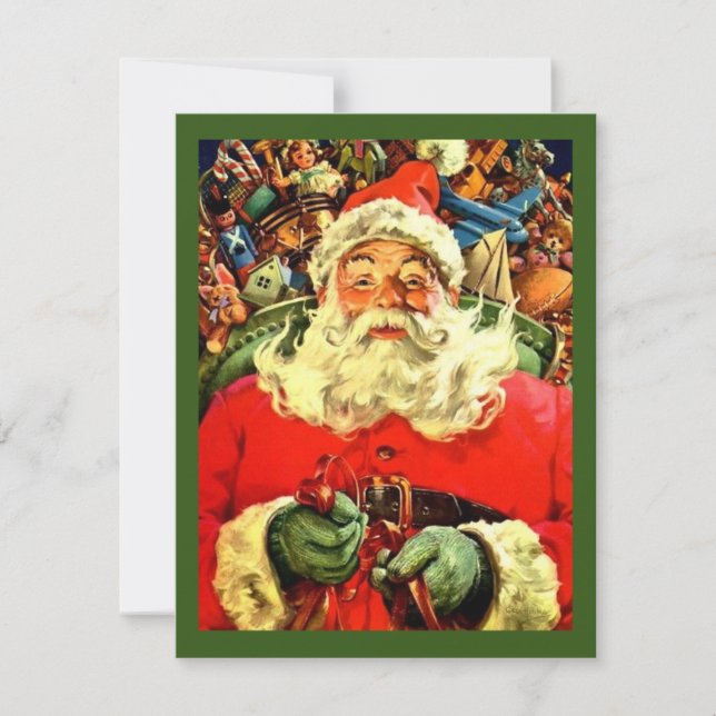 Vintage Christmas Santa Claus Holiday Card (Front)