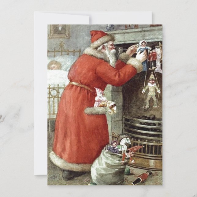 Vintage Christmas Santa Claus Holiday Card (Front)