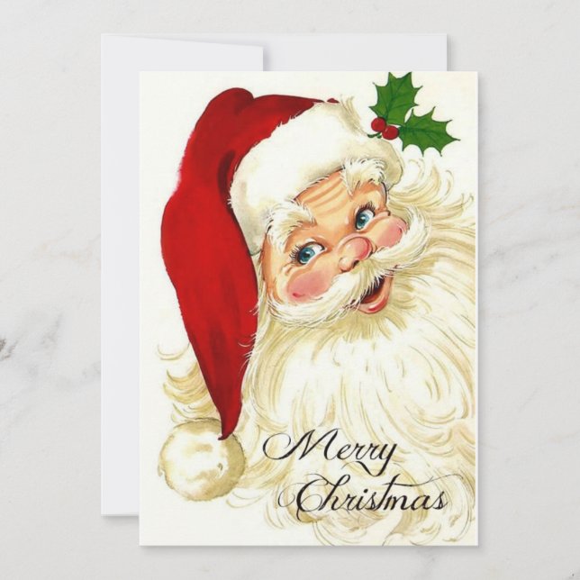 Vintage Christmas Santa Claus Holiday Card (Front)