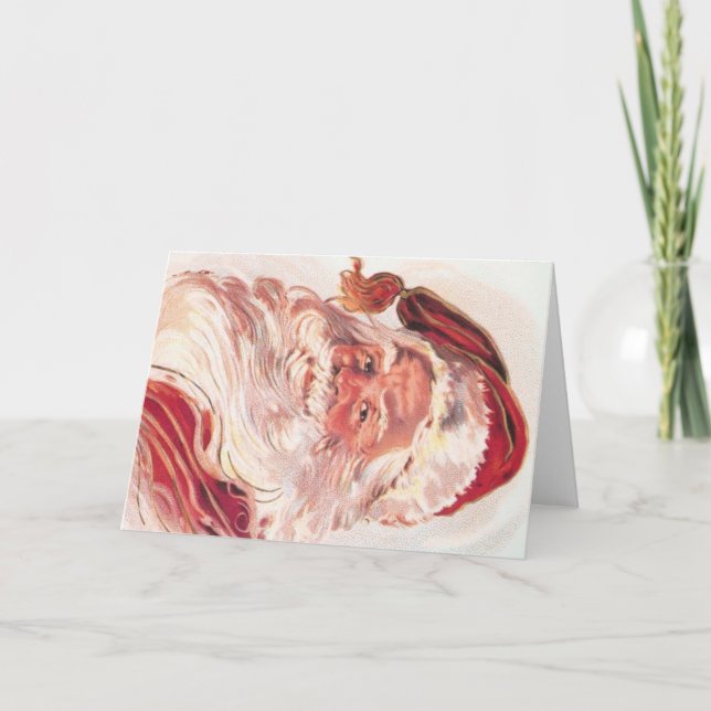 Vintage Christmas Santa Claus Holiday Card (Front)